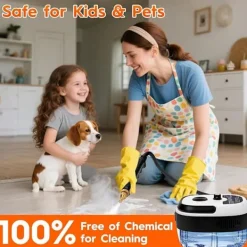 Online 2500W Handhållen Ångrengörare – Tryckångare med 3 Borsthuvuden, 6 Nivåer, 1000ml Vattentank