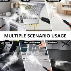 Online 2500W Handhållen Ångrengörare – Tryckångare med 3 Borsthuvuden, 6 Nivåer, 1000ml Vattentank