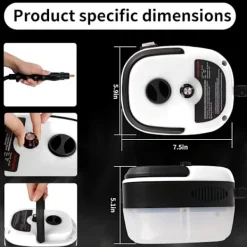 Online 2500W Handhållen Ångrengörare – Tryckångare med 3 Borsthuvuden, 6 Nivåer, 1000ml Vattentank