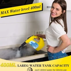 New 1400W Handhållen ångrengörare för hemmet, påfyllning av vatten under användning, ångrengörare med högt tryck för rengöring av klädsel, Dee