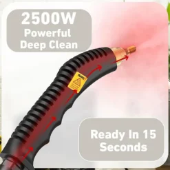 Sale 2500W Handhållen ångrengörare för rengöring, 1000ML högtrycksångrengörare för klädsel, djuprengöring av golv, mattor, kakel, linoleum, arbete