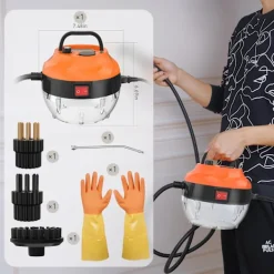 Sale 2500W Handhållen ångrengörare för rengöring, 1000ML högtrycksångrengörare för klädsel, djuprengöring av golv, mattor, kakel, linoleum, arbete