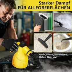 Hot 1000W Handhållen Ångrengörare med 9 Tillbehör för Fläckborttagning, Fett, Bilsäten, Fönster, Soffa, 350ml Tank