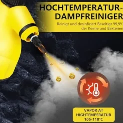 Hot 1000W Handhållen Ångrengörare med 9 Tillbehör för Fläckborttagning, Fett, Bilsäten, Fönster, Soffa, 350ml Tank