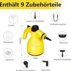 Discount 1000W Handhållen Ångrengörare med 9 Tillbehör för Fläckborttagning, Fett, Bilsäten, Fönster, Soffa, 350ml Tank