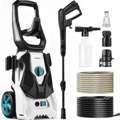 Best Yofidra 2500W Högtryckstvätt, 250 Bar Biltvättmaskin, Två Vatteninloppslägen