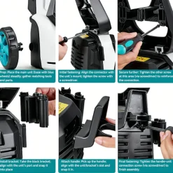 Best Yofidra 2500W Högtryckstvätt, 250 Bar Biltvättmaskin, Två Vatteninloppslägen