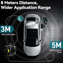 Best Yofidra 2500W Högtryckstvätt, 250 Bar Biltvättmaskin, Två Vatteninloppslägen