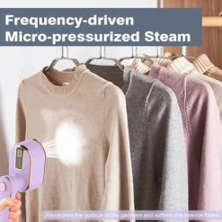 Outlet 1000W hopfällbar handhållen minidamptång, keramisk non-stick-sula, 180° roterande handtag, 20s snabb uppvärmning, 2-i-1 bärbar ångstrykjärn Purple