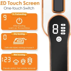 Hot 1190W Mini Resestrykjärn, Liten Vikbar Bärbar Resestrykjärn med LED-Display och 4 Ångnivåer