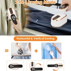 New 1190W Mini Resestrykjärn, Liten Vikbar Bärbar Resestrykjärn med LED-Display och 4 Ångnivåer