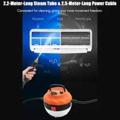 Online 2500W ångrengörare, högtrycksångrengörare för rengöring, bärbar handhållen ångrengörare för hemmabruk, ångrengörare för bildetaljering med