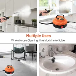 New 2500W Ångrengörare, Högtryckstvätt för Rengöring, Bärbar Handhållen Ångrengörare för Hembruk, Ångrengörare för Bildetaljering med 3 Borsthuvuden,