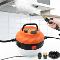New 2500W Ångrengörare, Högtryckstvätt för Rengöring, Bärbar Handhållen Ångrengörare för Hembruk, Ångrengörare för Bildetaljering med 3 Borsthuvuden,