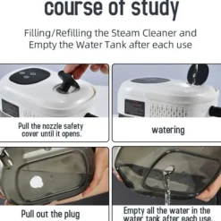 Outlet 2500W Ångrengörare med Touchskärm, 1000ml Stor Kapacitet, Med 5 Olika Munstycken (Grön)