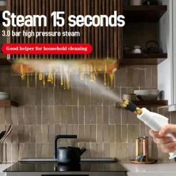 Sale 2500W Ångrengörare med Touchskärm, 1000ml Stor Kapacitet, Med 5 Olika Munstycken (Vit)