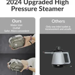 Sale 2500W Ångrengörare med Touchskärm, 1000ml Stor Kapacitet, Med 5 Olika Munstycken (Vit)