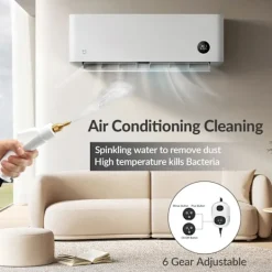 Sale 2500W Ångrengörare med Touchskärm, 1000ml Stor Kapacitet, Med 5 Olika Munstycken (Vit)