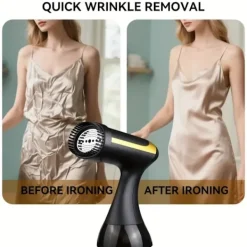 Sale 1500W Portabel Klädångare - 230V, Europeisk Kontakt, Plast, Skrynkelborttagning, Kompakt Design, Lämplig för Hem- och Resebruk(FQ) Svart