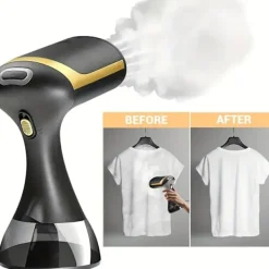 Hot 1500W Portabel Klädångare - 230V, Europeisk Kontakt, Plast, Skrynkelborttagning, Kompakt Design, Lämplig för Hem- och Resebruk (FQ) White