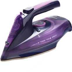 2400W Sladdlös Ångstrykjärn 5 Justerbara Hastigheter Anti-dropp Anti-kalk EU-kontakt Lila - 2m Strömkabel