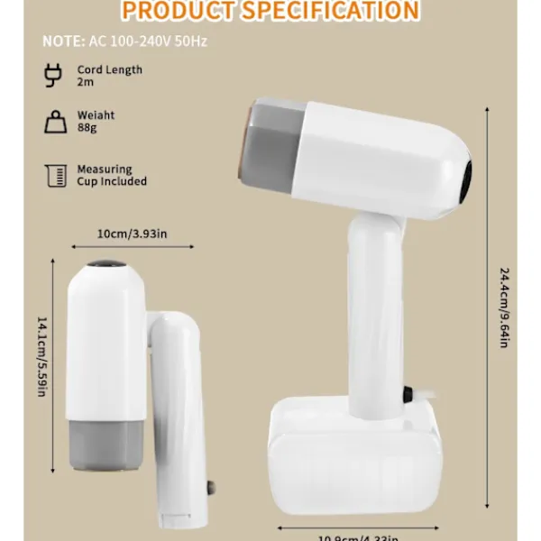 Online 1800W Vertikal Klädångare, 330ML Vattentank, Kontor, Kompakt Mini Rese-klädångare