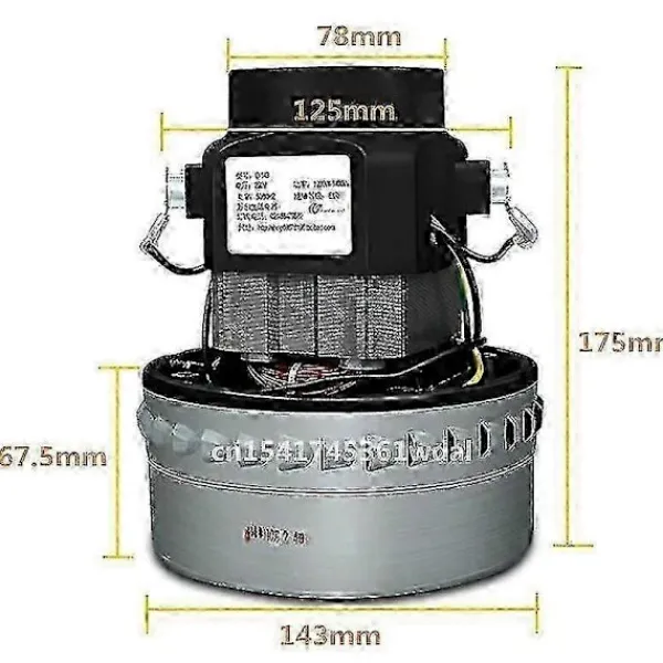 Best 1500W 200V-240V 50Hz 143mm Universal Industriell Dammsugarmotor Ersättning för Vattenabsorption