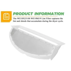 Online WE18X25100 WE18M19 Torktumlare Luddfilter Skärmnät för Torktumlare Ersätter WE18M30 WE18M28 AP60375