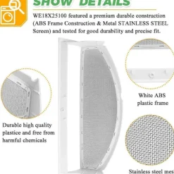 Online WE18X25100 WE18M19 Torktumlare Luddfilter Skärmnät för Torktumlare Ersätter WE18M30 WE18M28 AP60375