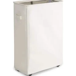 *WOWLIVE Smal tvättkorg på hjul, hopfällbar rullande tunn tvättkorg, vikbar rektangulär vattentät stående praktisk tvättkorg, smutsig tvättpåse