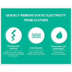 Discount 3x Antistatisk Spray - Multifunktionell Rengöringsspray för Kläder, Persienner, Mattor & Gardiner - Antistatisk & Anti-Knyck Spray för Blusar & Kjolar | Fyndiq