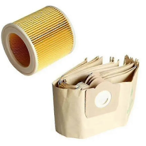 New 5x Dammsäck 1x Filter för Karcher WD3 Premium Dammsugare - Aoba - Köp Nu!
