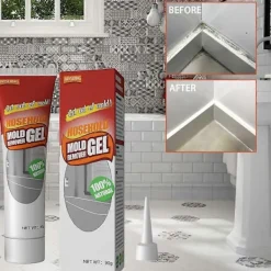 Clearance 2x Djup Mögelborttagningsgel, Hushålls Mögelborttagningsgel för Kök Badrum Väggplattor Fläckar Diskbänk