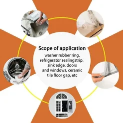 Clearance 2x Djup Mögelborttagningsgel, Hushålls Mögelborttagningsgel för Kök Badrum Väggplattor Fläckar Diskbänk