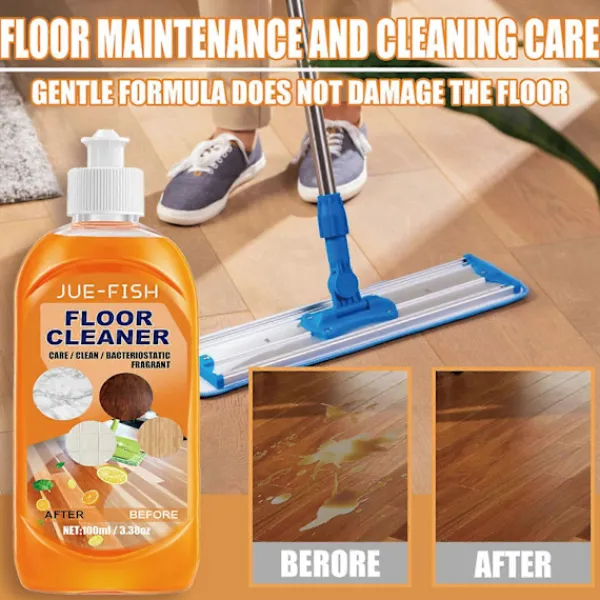New 1-3X 100ml Jue-Fish Kraftfull Dekontamineringsmedel för Golv Trägolv Kakelrengöring