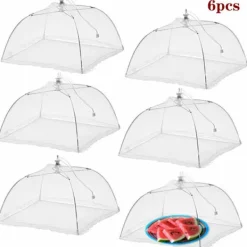 Clearance Xuigort 6x myggnät, fruktnät, flughuva, myggnät, matskyddshuva, 43cm