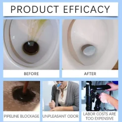Discount 3x Stark Avloppsrengörare Rörrensningsmedel Vatten Avloppsrör Rengöringsverktyg Kemikalier Sänka Toalett Deodorant