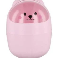 Clearance 16x12,5cm Bordsbehållare, Liten Skrivbords Papperskorg med Lock, Mini Avtagbar Söt Pennhållare, Söt Papperskorg, Pla