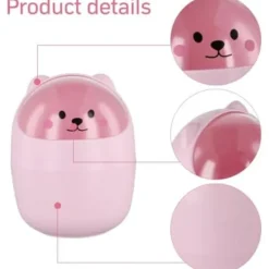 Clearance 16x12,5cm Bordsbehållare, Liten Skrivbords Papperskorg med Lock, Mini Avtagbar Söt Pennhållare, Söt Papperskorg, Pla