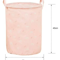 Clearance 45x35cm Förvaringskorg Canvas tvättkorg Vattentät tvättkorg rosa