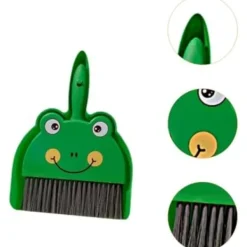 Outlet 18x23cm Mini Sop och Kvast Set Sopskyffel och Handkvast Rengöringsset Rengöringsborste och Sopskyffel för, Grön