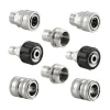 Clearance XJ-Rostfritt Stål Högtryckstvätt Snabbkopplingskit, m22 14mm Till 3/8in Snabbkoppling, 3/4in Till 1/2in Qu
