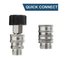 Clearance XJ-Rostfritt Stål Högtryckstvätt Snabbkopplingskit, m22 14mm Till 3/8in Snabbkoppling, 3/4in Till 1/2in Qu