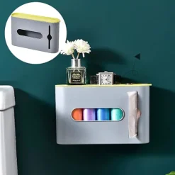 Outlet Yaju Sopsäckshållare, Hållbar Väggmonterad Sopsäckshållare, Sopsäckshållare för 5 Sopsäckar, Köksavfallspåsar (grå 1 st)[CO]