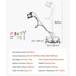Online DUOKU Yt rengörare - - QD-XDP14 - 558 mm - Rostfritt Stål - 4500 psi Rostfritt stål med naturlig finish